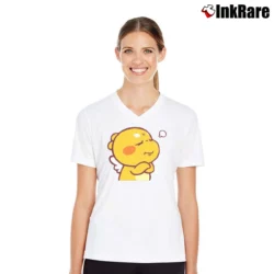 Women’s Qoobee Agapi Angry Emotion 2019 V-Neck Tee in white | Chic Neckline, Soft Texture