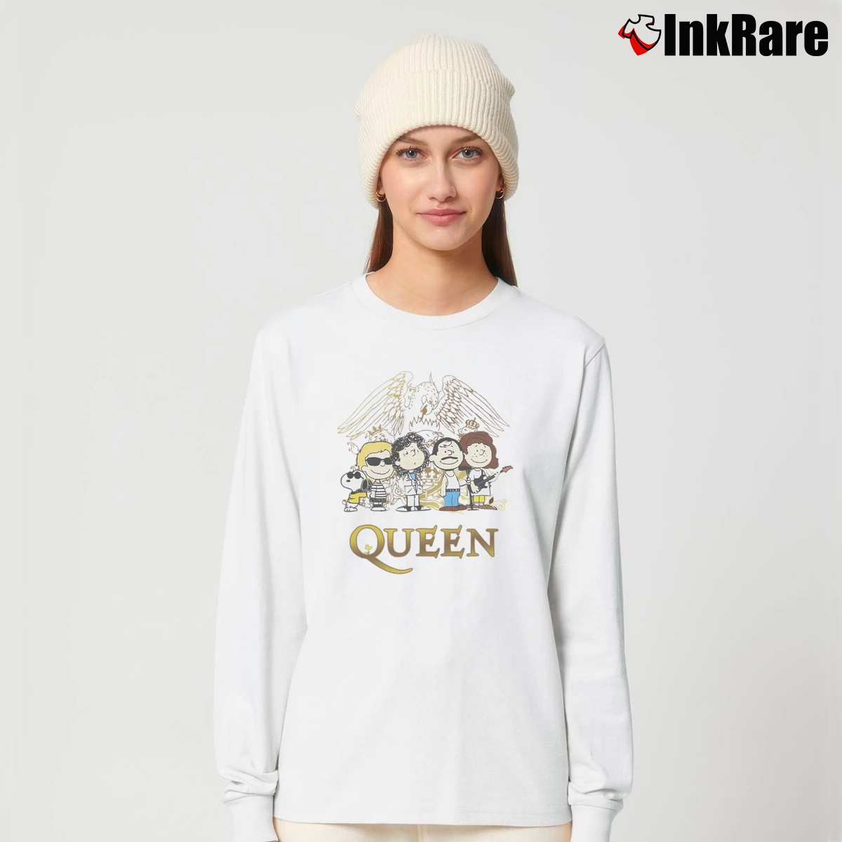 Queen Band Peanuts Comic Style Snoopy Dog For Fan Women’s Long-Sleeve Top in white – Effortless Layer Women’s Queen Band Peanuts Comic Style Snoopy Dog For Fan Long-Sleeve Top in white | Sleek, Versatile, All-Season