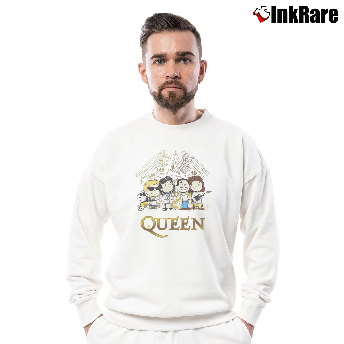 Queen Band Peanuts Comic Style Snoopy Dog For Fan Men’s Crewneck Sweatshirt in white – Soft & Durable Men’s Queen Band Peanuts Comic Style Snoopy Dog For Fan Crewneck Sweatshirt in white | Cozy Fabric, Clean Style