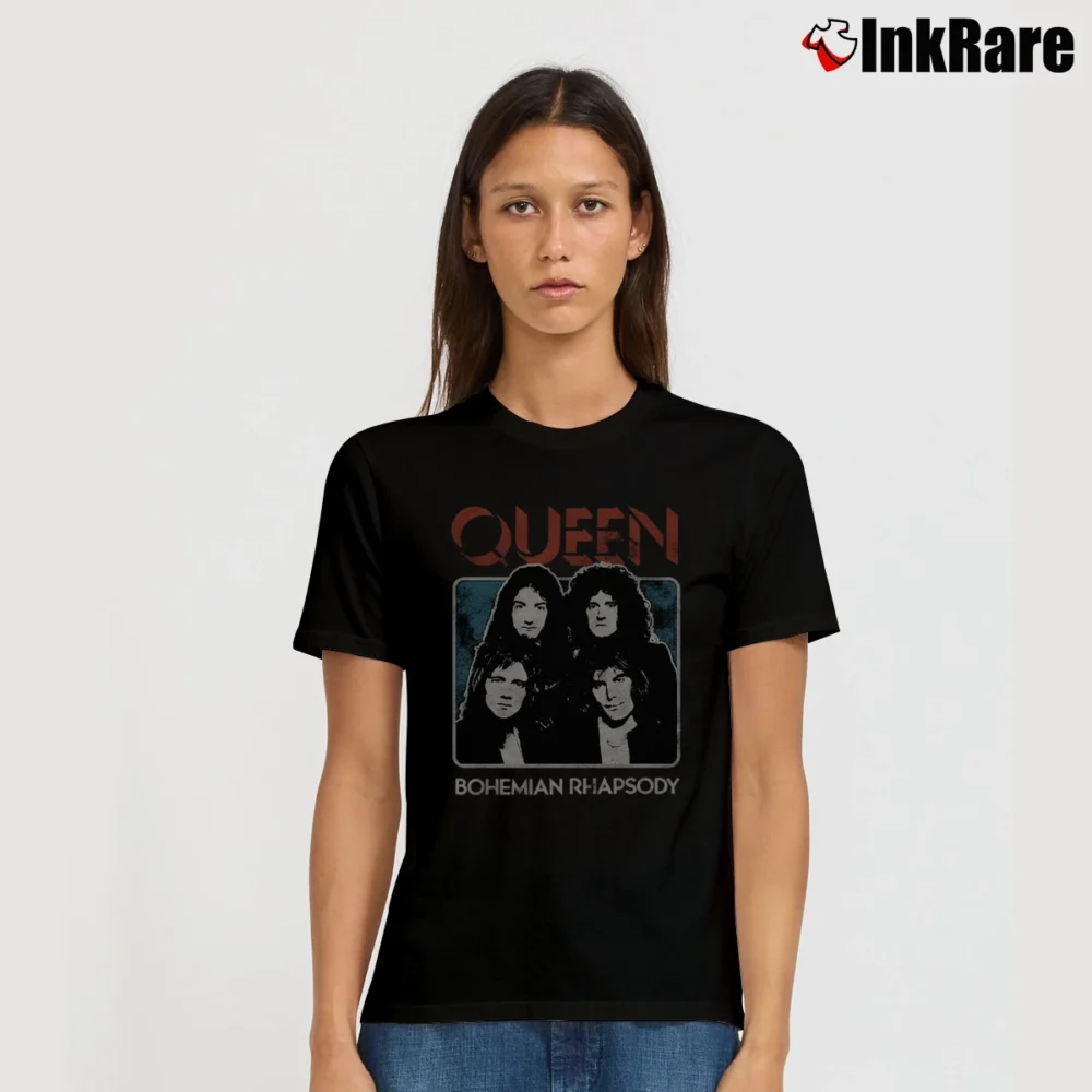 Women’s Queen Bohemian Rhapsody Freddie Mercury Signature T-Shirt in black | Soft, Flattering Fit