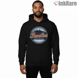Queens Beasties Mets Inspired Bridge Logo Shirt on black hoodie for men graphic tee