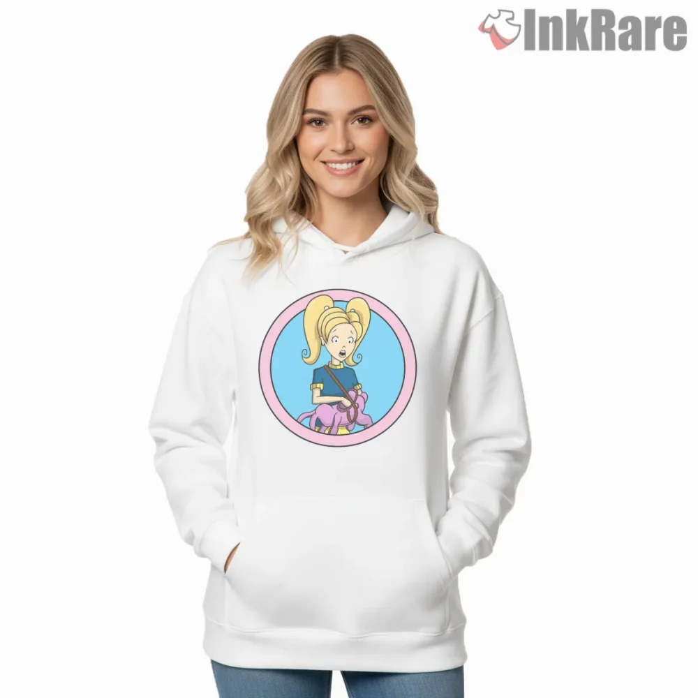 Quinn Morgendorffer Cute Cartoon Circle Portrait Shirt on white hoodie for women graphic tee