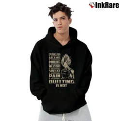 Men’s Quitting Is Not Acceptable Vegeta Super Saiyan Dragon Ball Pullover Hoodie in black | Cozy, Durable, Modern Fit