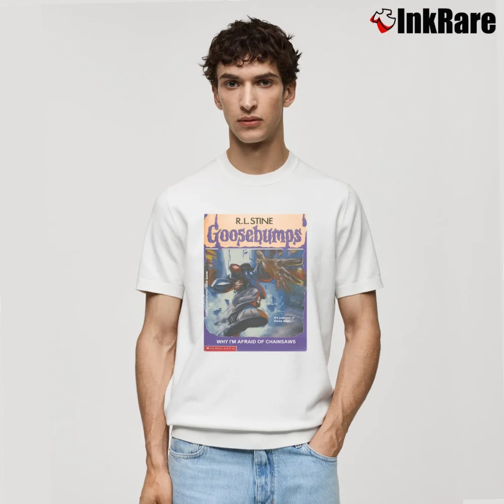 Men’s R L Stine Goosebumps Classic T-Shirt in white | Soft, Breathable Everyday Wear