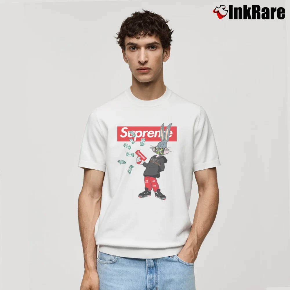 Men’s Rabbit Bugs Supreme Classic T-Shirt in white | Soft, Breathable Everyday Wear