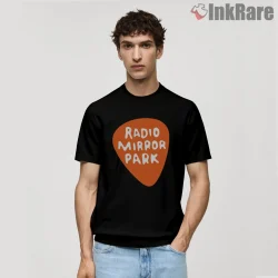Radio Mirror Park Orange Pick Logo Gta Station Shirt on black short sleeve shirt for men graphic tee