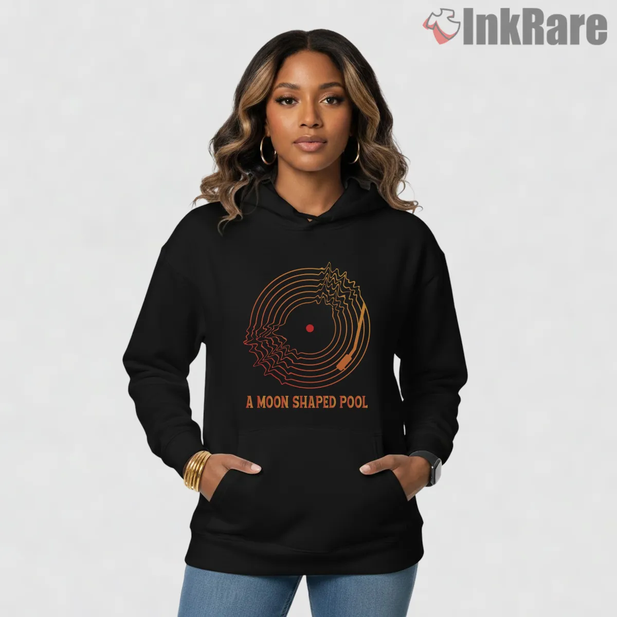 Radiohead A Moon Shaped Pool Abstract Vinyl Hoodie Black Radiohead A Moon Shaped Pool Abstract Vinyl Shirt on black hoodie for women graphic tee