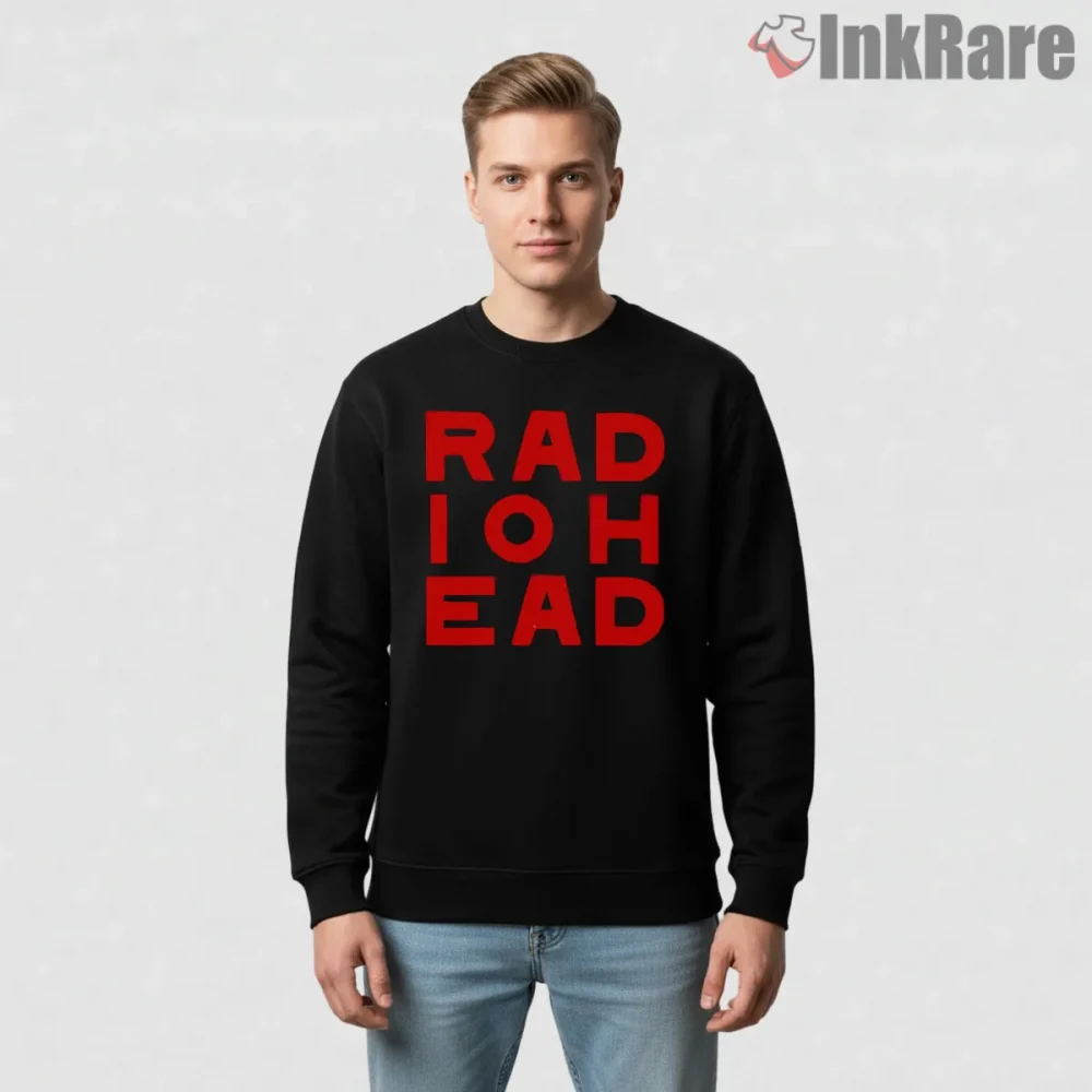 Radiohead Bold Minimalist Typography Shirt on graphic shirt for men graphic tee
