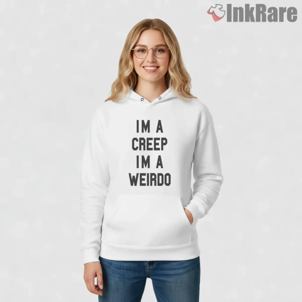 Radiohead Creep Bold Typography Shirt on white hoodie for women graphic tee