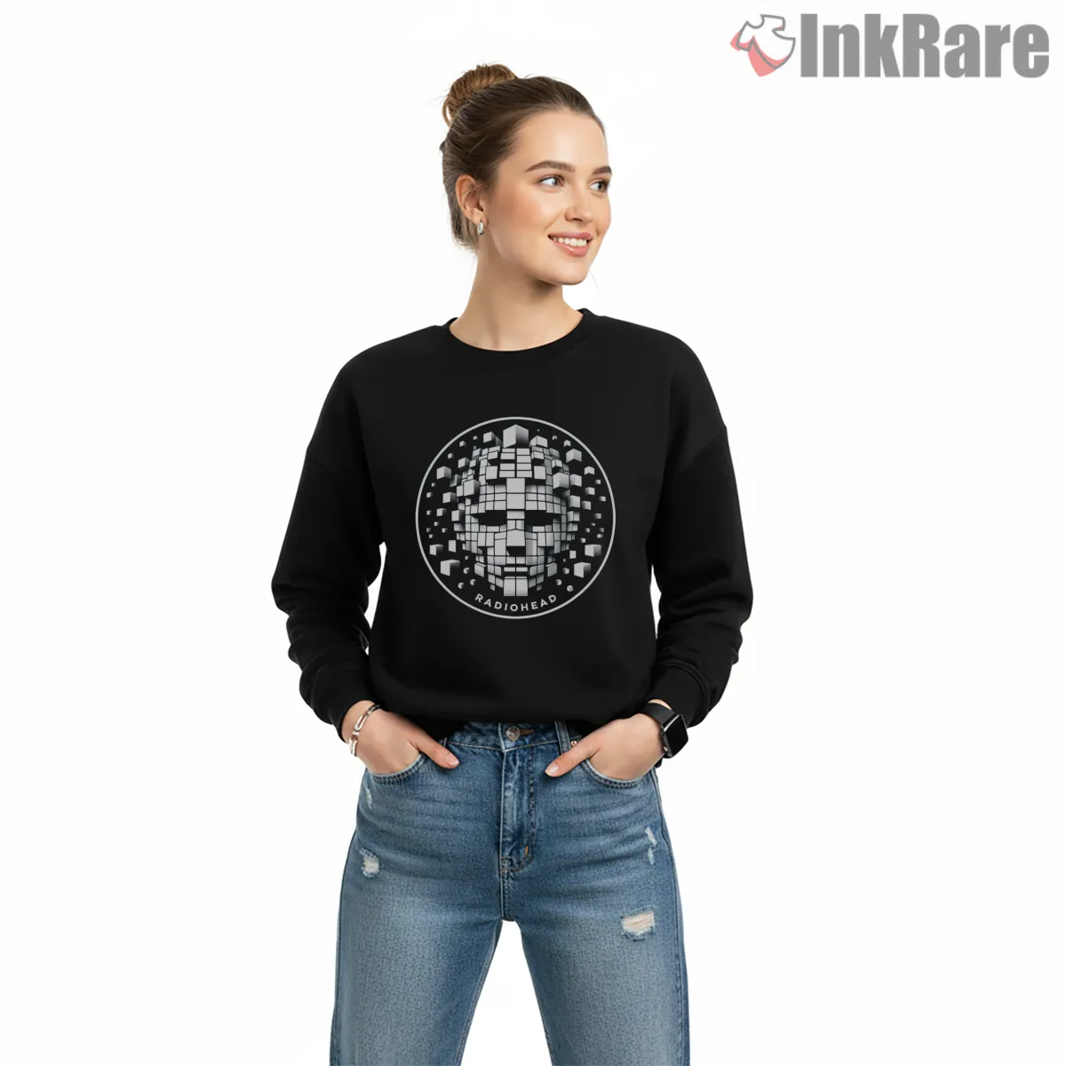 Radiohead Digital Face Glitch Art Shirt Radiohead Digital Face Glitch Art Shirt on graphic shirt for women graphic tee