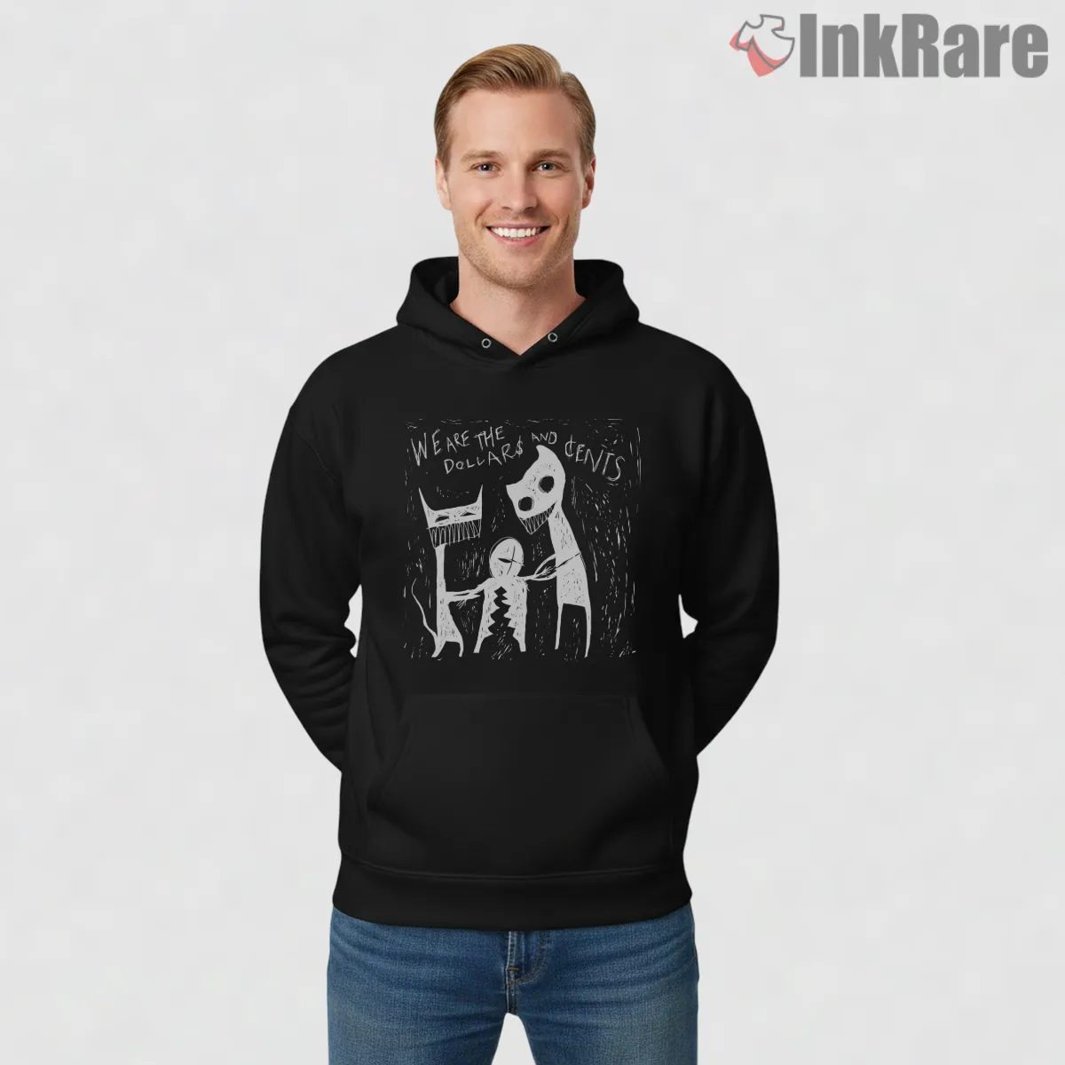 Radiohead Dollars And Cents Surreal Sketch Shirt on black hoodie for men graphic tee