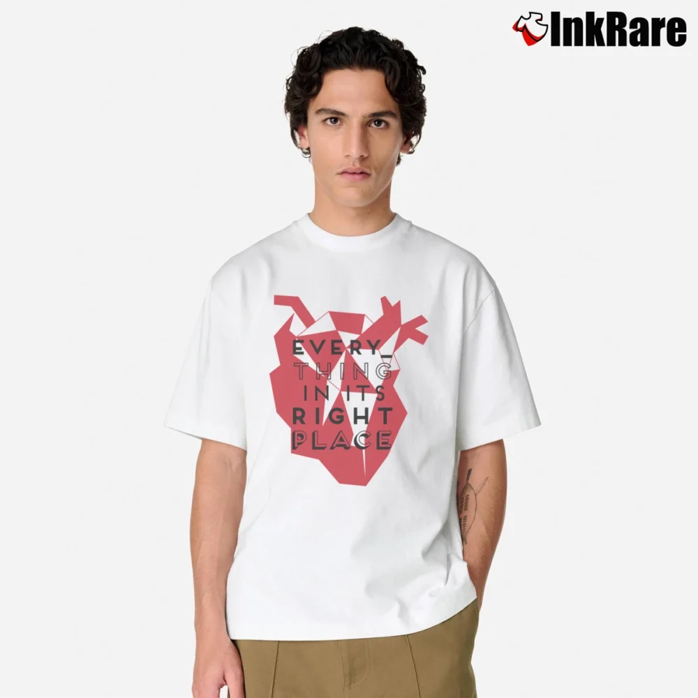 Men’s Radiohead Everything In Its Right Place Classic T-Shirt in white | Soft, Breathable Everyday Wear