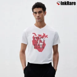Men’s Radiohead Everything In Its Right Place V-Neck Tee in white | Sharp, Breathable, Everyday Staple