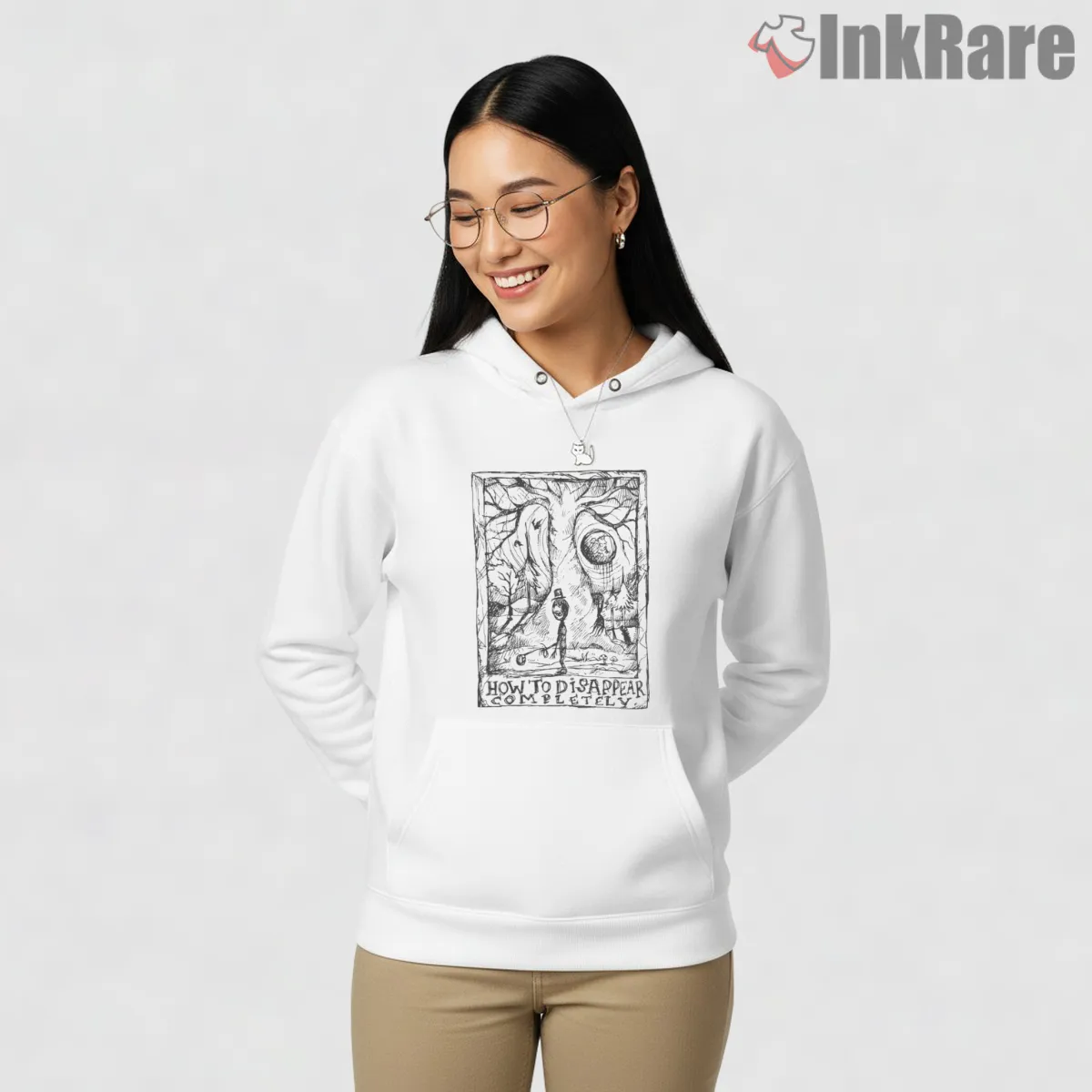 Radiohead How To Disappear Completely Ghost Forest Hoodie White Radiohead How To Disappear Completely Ghost Forest Shirt on white hoodie for women graphic tee