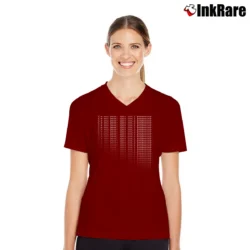 Women’s Radiohead How To Disappear Completely V-Neck Tee in maroon | Chic Neckline, Soft Texture