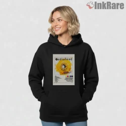 Radiohead Pablo Honey Floral Poster Shirt on black hoodie for women graphic tee