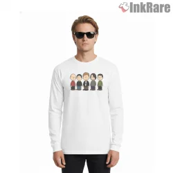 Radiohead Peanuts Cartoon Crossover Shirt on white long sleeve shirt for men graphic tee