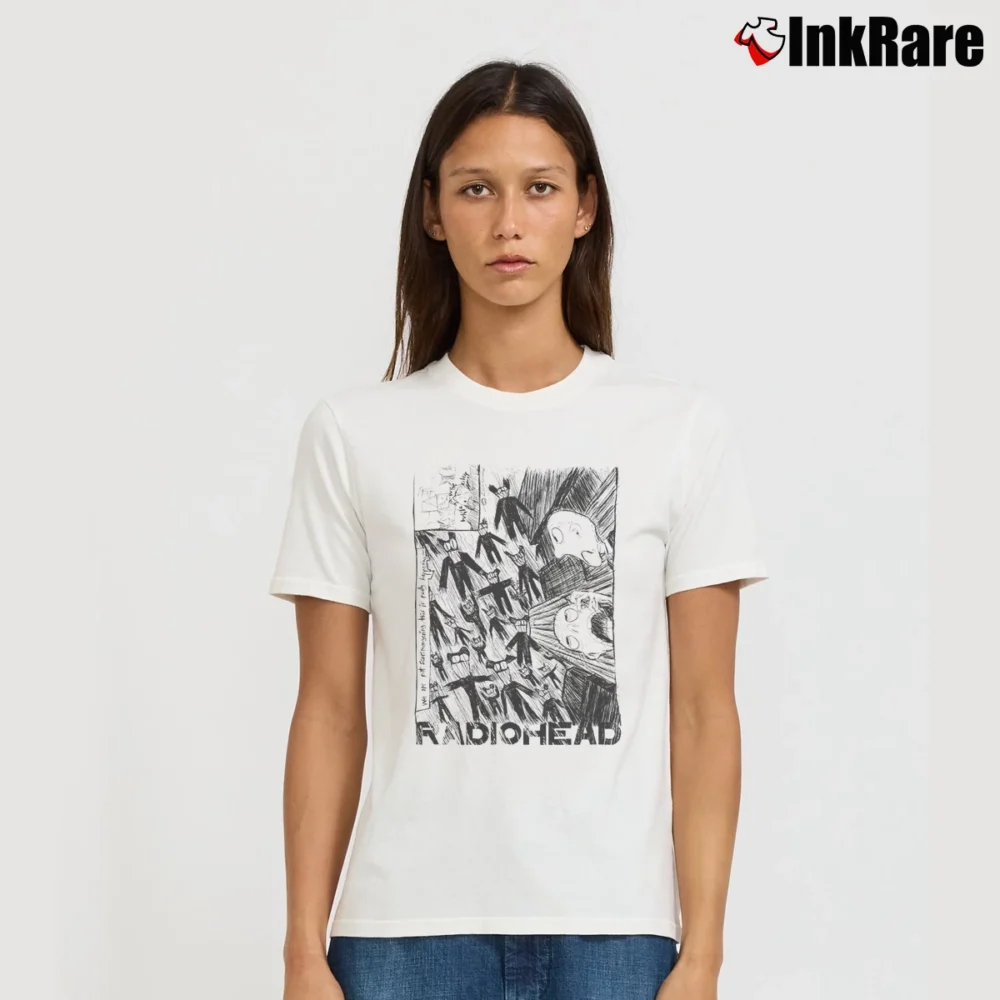 Women’s Radiohead Scribble On Ivory Signature T-Shirt in white | Soft, Flattering Fit