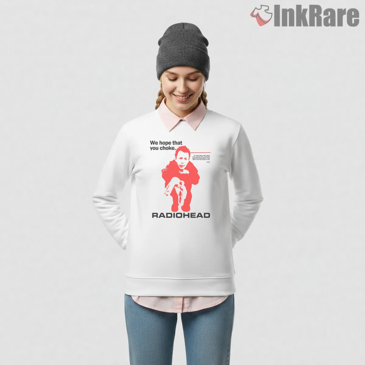 Radiohead We Hope That You Choke Shirt Radiohead We Hope That You Choke Shirt on graphic shirt for women graphic tee