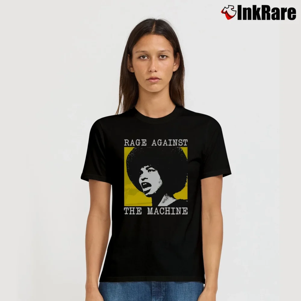 Women’s Rage Against The Machine Angela Davis Signature T-Shirt in black | Soft, Flattering Fit