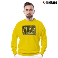 Men’s rage against the machine live protest rock band Crewneck Sweatshirt in yellow | Cozy Fabric, Clean Style