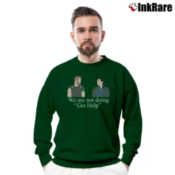 Men’s Ragnarok Thor Loki Get Help Scene Crewneck Sweatshirt in forest green | Cozy Fabric, Clean Style