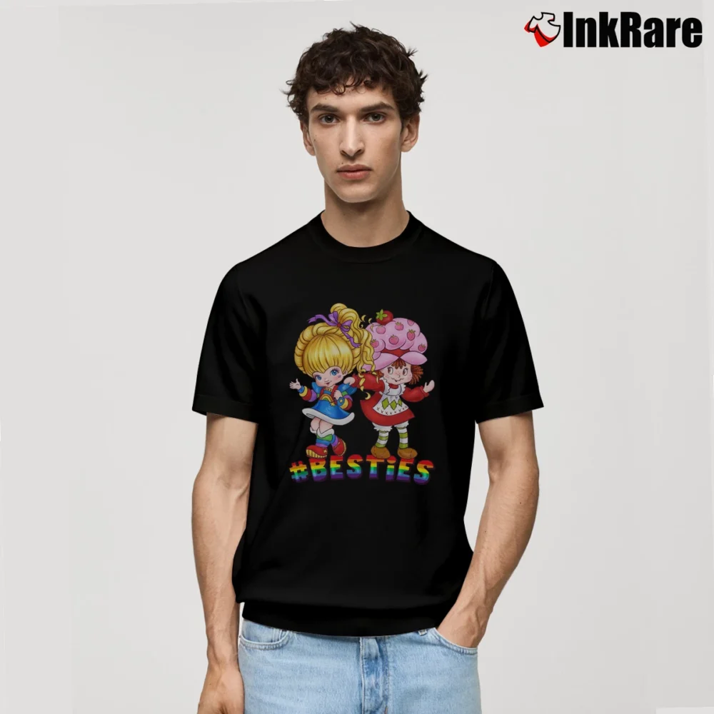 Men’s Rainbow Brite Strawberry Shortcake Besties Classic T-Shirt in black | Soft, Breathable Everyday Wear