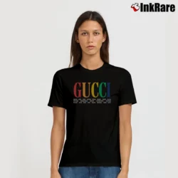 Women’s Rainbow Gucci Inspired Bold Streetwear Signature T-Shirt in black | Soft, Flattering Fit