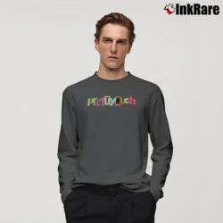 Men’s Rainbow Logo Prettymuch Graphic Long-Sleeve Shirt in charcoal | Sleek, Lightweight, Year-Round Wear