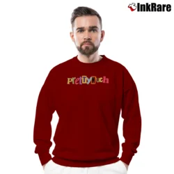 Men’s Rainbow Logo Prettymuch Graphic Crewneck Sweatshirt in maroon | Cozy Fabric, Clean Style