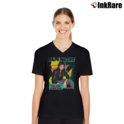 Women’s Ralph Macchio Teen Beat V-Neck Tee in black | Chic Neckline, Soft Texture