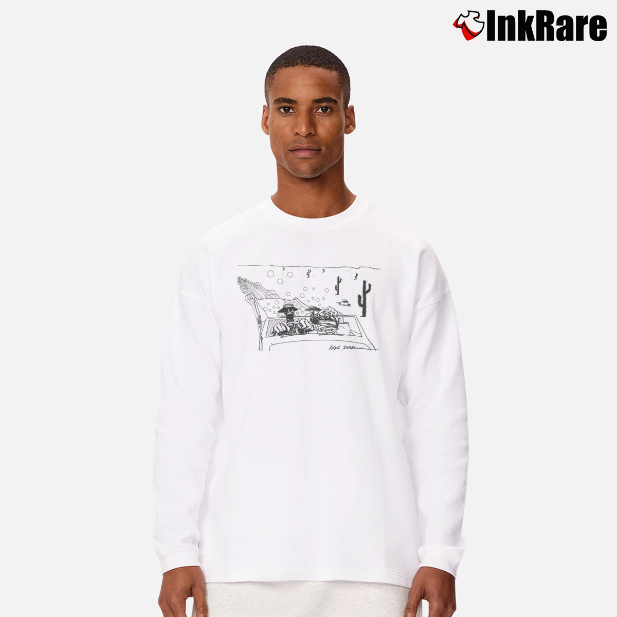Men’s Ralph Steadman Fear And Loathing Long-Sleeve Shirt in white | Sleek, Lightweight, Year-Round Wear