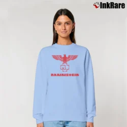 Women’s rammstein eagle german metal band graphic Relaxed Sweatshirt in light blue | Soft, Laid-Back Vibe