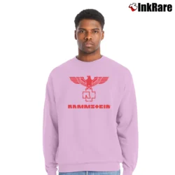 Men’s rammstein eagle german metal band graphic Crewneck Sweatshirt in light pink | Cozy Fabric, Clean Style