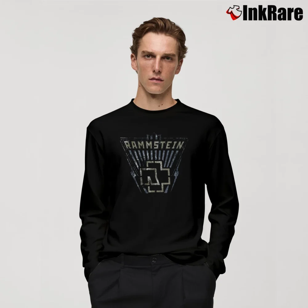 Men’s rammstein wings logo vintage industrial metal Long-Sleeve Shirt in black | Sleek, Lightweight, Year-Round Wear