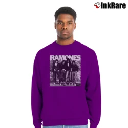 Men’s ramones band punk rock legends Crewneck Sweatshirt in purple | Cozy Fabric, Clean Style