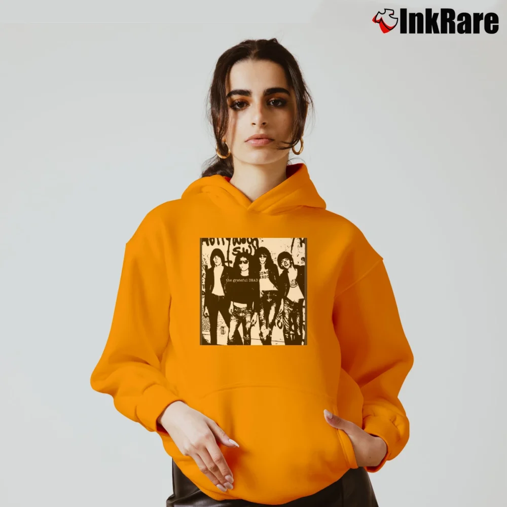 Women’s Ramones Blitzkrieg Dead Cozy Hoodie in orange | Warm, Structured, Stylish