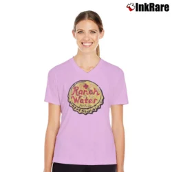 Women’s Ranch Water Bottle Cap V-Neck Tee in light pink | Chic Neckline, Soft Texture