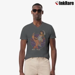 Men’s Randy The Savage Popeye Inspired for Wrestling Fans V-Neck Tee in charcoal | Sharp, Breathable, Everyday Staple