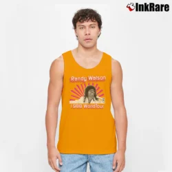 Men’s Randy Watson 1988 World Tour Tank Top in orange | Breathable, Active-Friendly Design