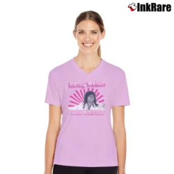 Women’s Randy Watson 1988 World Tour V-Neck Tee in light pink | Chic Neckline, Soft Texture