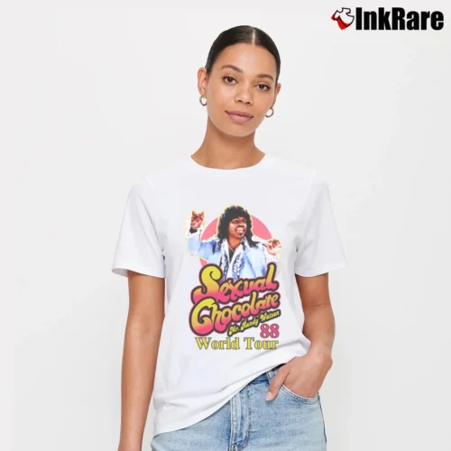 Randy Watson Sexual Chocolate Women’s Signature Tee in white – Effortless Style Women’s Randy Watson Sexual Chocolate Signature T-Shirt in white | Soft, Flattering Fit