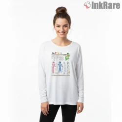 Ranger Hieroglyph Warrior Scroll Shirt on white long sleeve shirt for women graphic tee