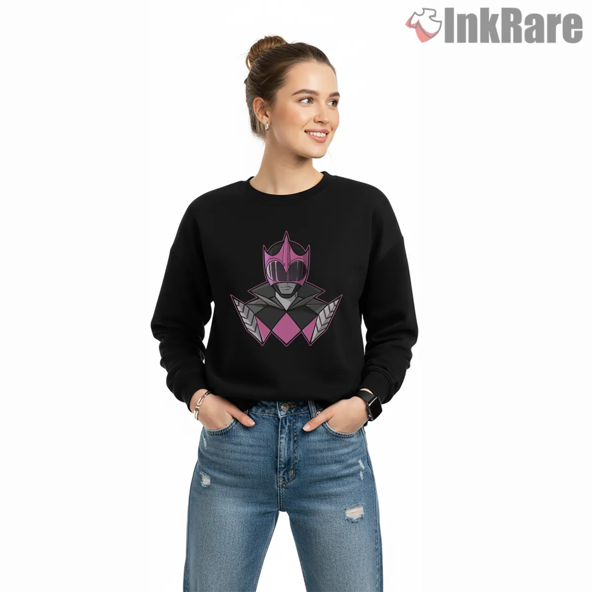 Ranger Slayer Dark Pink Helmet Symbol Shirt on graphic shirt for women graphic tee