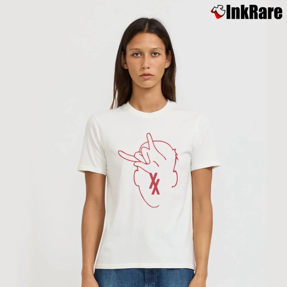 Women’s Rap Devil MGK Hand Sign Signature T-Shirt in white | Soft, Flattering Fit