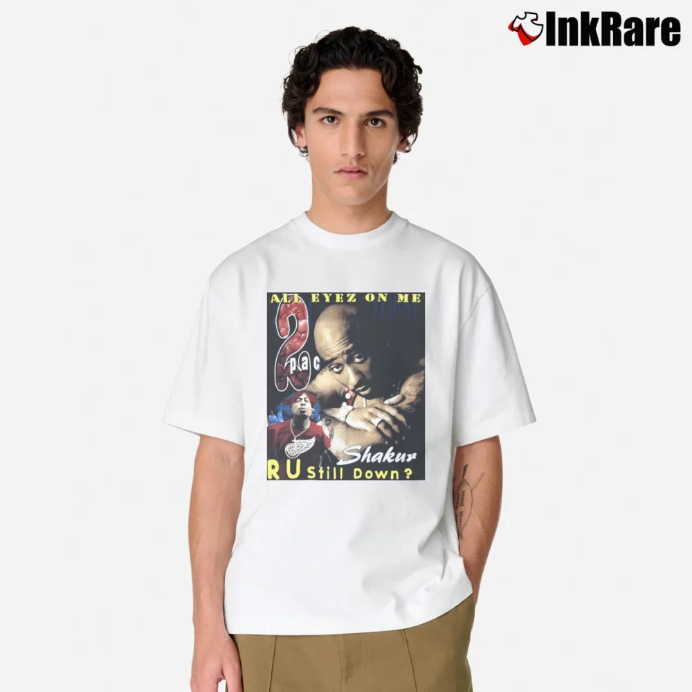 Men’s Rare 2Pac R U Still Down Classic T-Shirt in white | Soft, Breathable Everyday Wear