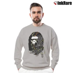 Men’s Rare Bape Dragon Ball Z Son Gohan Ape Head Crewneck Sweatshirt in sport grey | Cozy Fabric, Clean Style