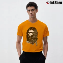 Men’s Rare Bape Dragon Ball Z Son Gohan Ape Head V-Neck Tee in orange | Sharp, Breathable, Everyday Staple
