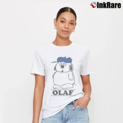 Women’s Rare Snoopy Peanuts Olaf Cartoon T-Shirt in white | Soft, Flattering Fit