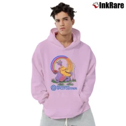 Men’s Rare Vintage 80s Walt Disney World Epcot Center Figment Pullover Hoodie in light pink | Cozy, Durable, Modern Fit